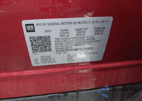 2023 Chevrolet Blazer 3Lt from USA, damaged, VIN 3GNKBDR48PS175901